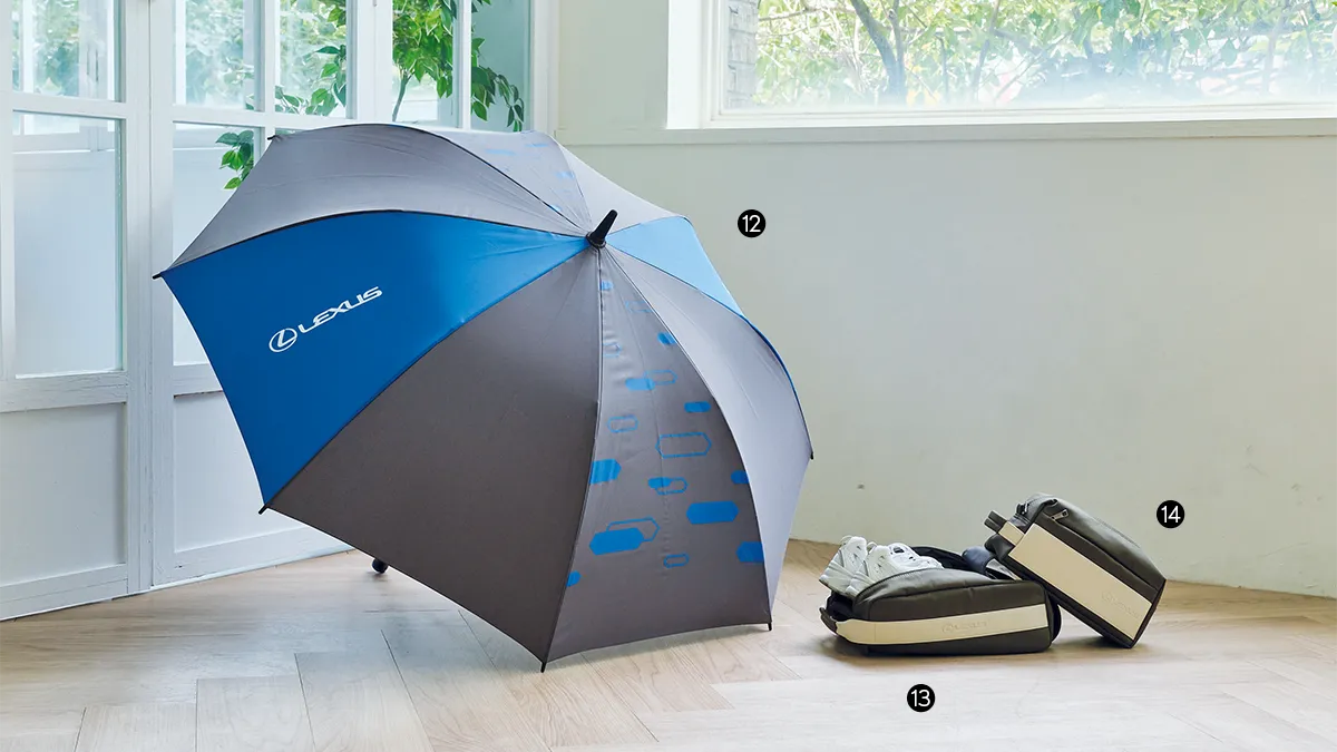 漸層格柵單層直傘 / GOLF 撞色鞋袋 / 撞色手拿包