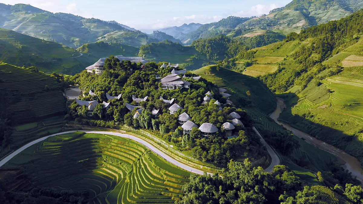 Garrya Mu Cang Chai 位在如畫的層層疊翠壯麗山景與梯田中