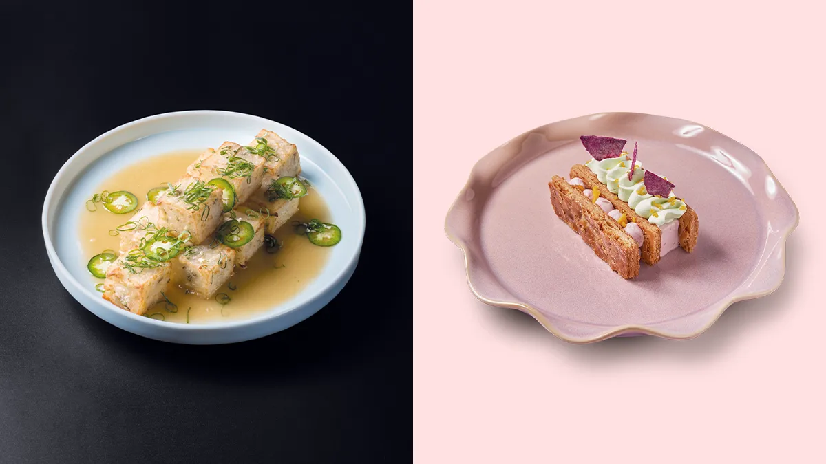 剝皮辣椒蘿蔔糕及松露百花臭豆腐